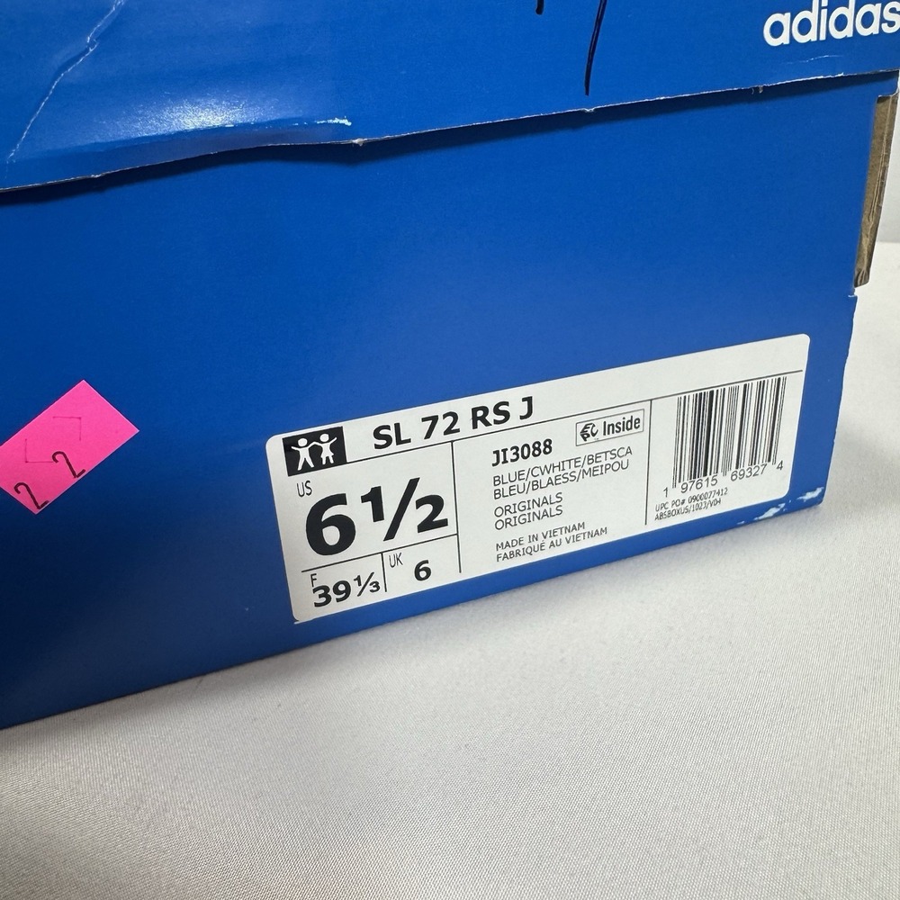 Adidas M6.5 SL 72 RS Blue White Red Striped Suede Low Top Sneakers JI3088 - NEW! - Picture 7 of 8